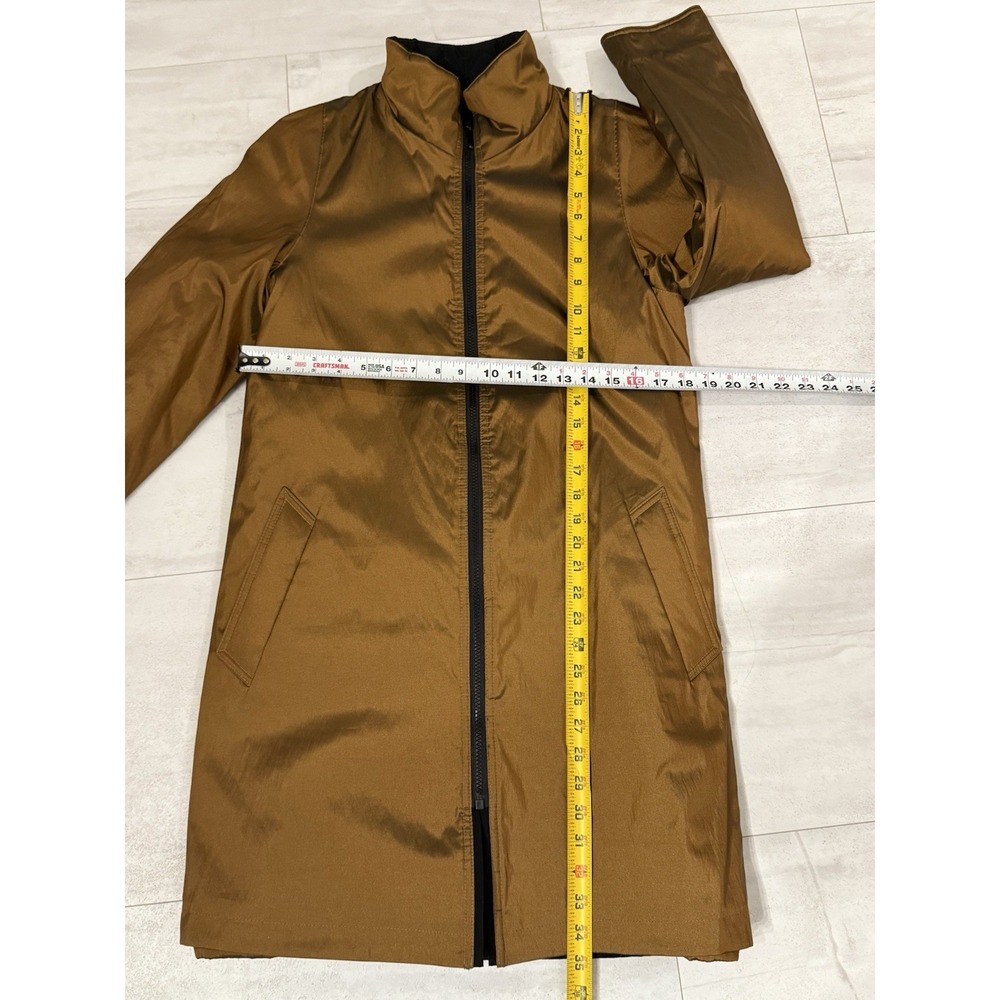 J GALLERY Reversible Jacket BLACK/BRONZE METALLIC Quilted Trench Rain XS NWT - Picture 11 of 12